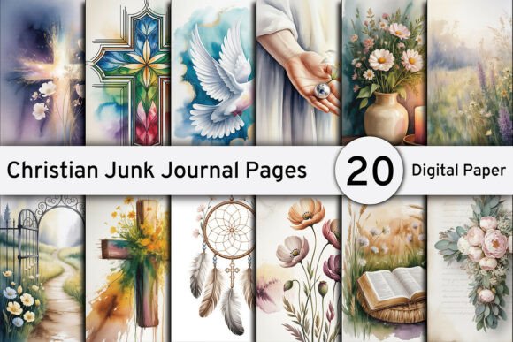Christian Junk Journal Pages, Background: Faith-Inspired Design Assets