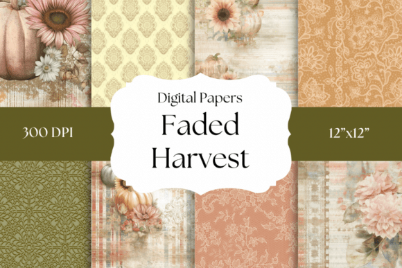 Faded Harvest Fall Digital Papers: Vintage Charm for Your Projects