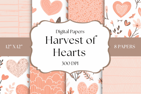 Harvest of Hearts Digital Papers: A Romantic Fall Palette