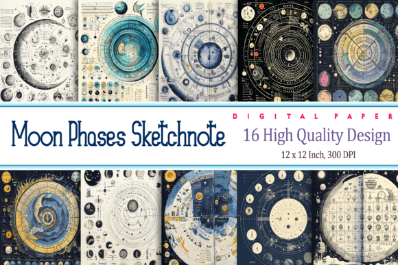 Moon Phases Sketchnote: A Creative Font for Modern Designers