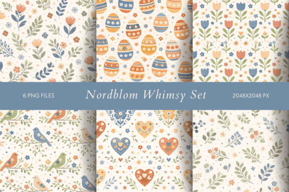 Nordblom Whimsy Set: Folk-Inspired Design for Modern Projects