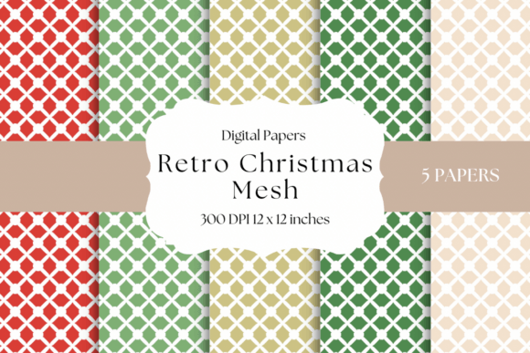 Retro Christmas Mesh Digital Papers: Your Holiday Design Secret Weapon