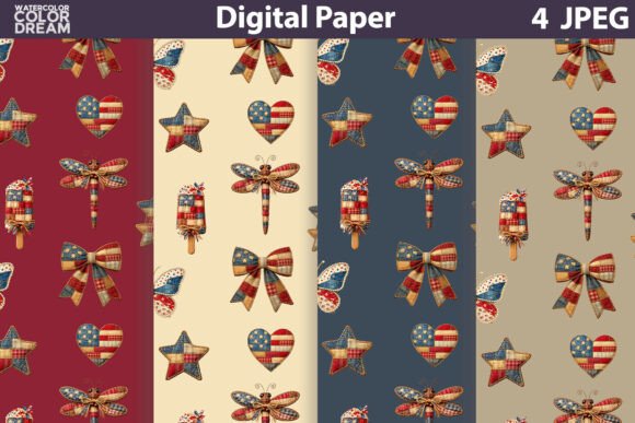 Stitching Together Americana: The Patriotic Patchwork Digital Paper Set