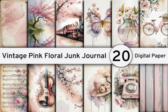 Timeless Elegance: Mastering Vintage Pink Floral Junk Journal Pages
