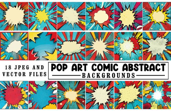 Unleash Comic Book Energy with the Vintage Pop Art Comics Background Bundle