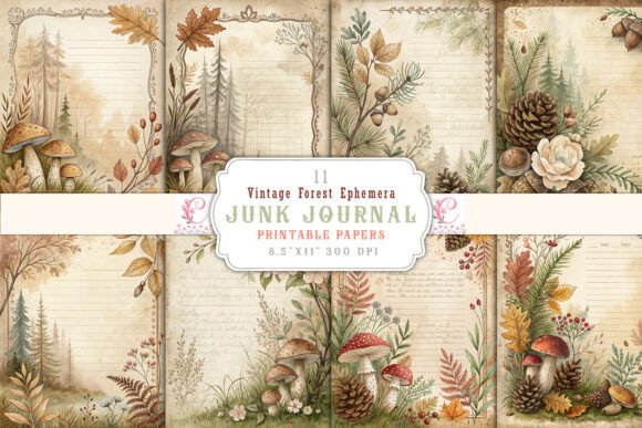 Vintage Forest Ephemera Junk Journal: A Deep Dive into Rustic Design